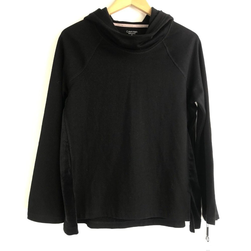 Calvin Klein Hoodie Womens Size Medium M Black‎ Pullover Performance
